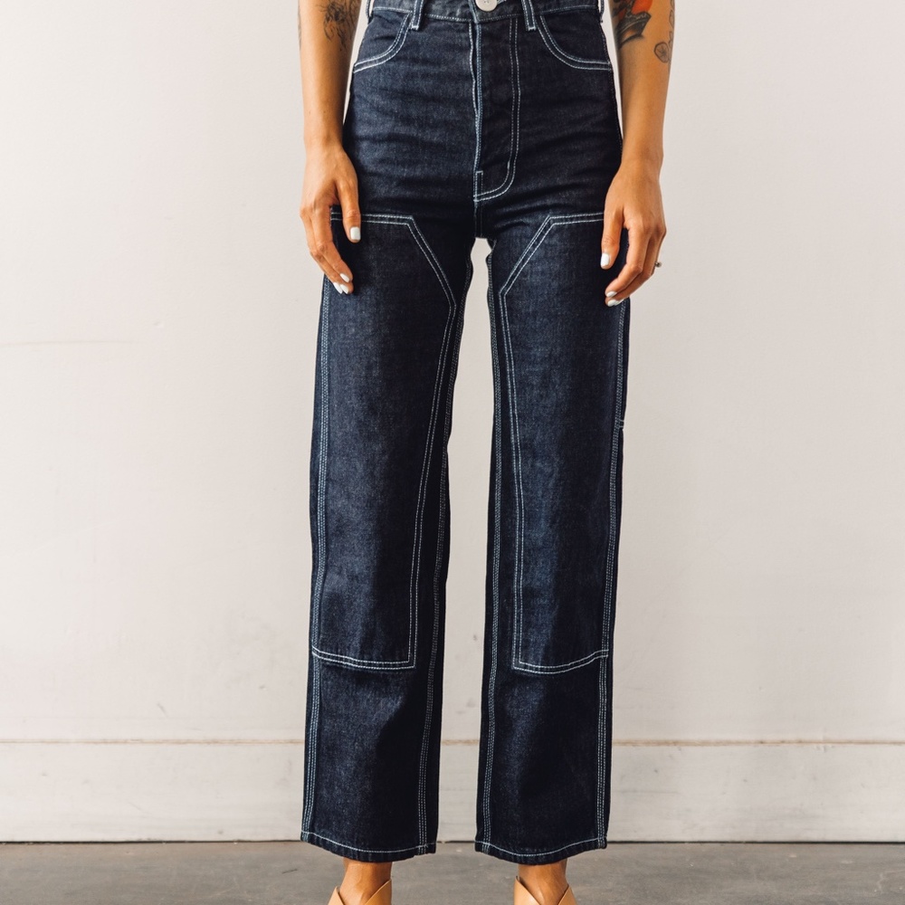 Jesse Kamm Patchfront Handy Pants - Dark Blue Japanese Denim Sz 2